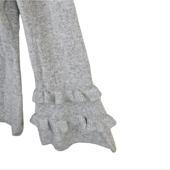 CHARTER CLUB Pure Cashmere Double-Ruffle Sweater Gray Size Medium - Picture 6 of 9